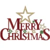 ORN RED/GOLD “MERRY CHRISTMAS” 6″ W/ GLITTER