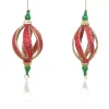 ORN RED/GRN/GLD SPIRAL DROP 6.25″ W/ TEARDOPS & GLTR. 2/S