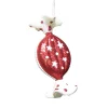 ORN RED/WHITE CANDY 4″ W/ GLTR.