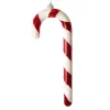 ORN RED/WHITE CANDY CANE 10” W/ WHITE GLITTER