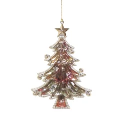 ORN ROSE GOLD / MULTI TREE 5″ W. STAR TOP