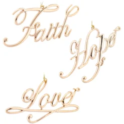 ORN ROSE GOLD FAITH, LOVE, HOPE 6″ 3/S