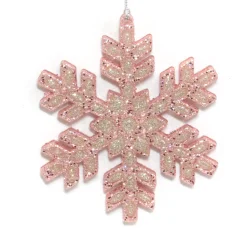 ORN ROSE GOLD SNOWFLAKE 4.5″ W/ GLITTER