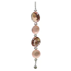 ORN ROSE GOLD/CLEAR ROUND 4PC JEWEL 7″ W/ BELL
