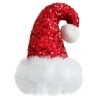 ORN SANTA HAT 5″x8″ RED FAUX FUR & SEQUINS