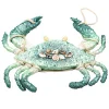 ORN SEA CRAB 12″ BLUE W/ BEADS, SEQUINS, GLITTER