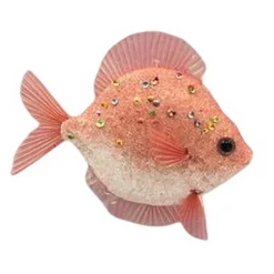 ORN SEA POLY FOAM FISH 4.5″X5″ SALMON W/ GLITTER & SEQUINS