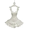 ORN SILVER BALLERINA DRESS 5″ W/ BRIGHT SLV. GLTR.
