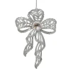 ORN SILVER BOW 6″ ENGRAVED W/ JEWEL AND GLTR.