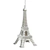 ORN SILVER EIFFEL TOWER 5.5″ MATTE W/ GLTR.