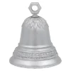 ORN SILVER LIBERTY BELL 3″ MATTE W/ GLTR.