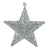 ORN SILVER MESH STAR 7″ W/GLTR