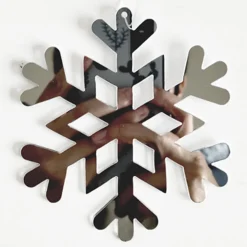 ORN SILVER SNOWFLAKE MIRROR 4″