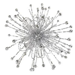 ORN STAR BURST 16″ W/ SILVER GLTR