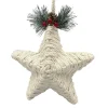 ORN STAR KNOTCRAFT 9″ CREAM/NATURAL W/ PINE, BERRIES & CONES