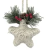 ORN STAR KNOTCRAFT 5″ CREAM/NATURAL W/ PINE, BERRIES & CONES