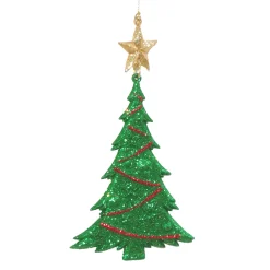ORN TREE RED/GRN/GLD TREE 6.25″ W/ STAR & GLTR.