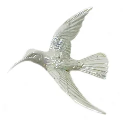 ORN WHITE HUMMING BIRD 5.5″ IRIDESCENT FIN.