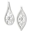 ORN WHITE /SILVER DROP 6.5″ W/GLTR & JEWELS 2/S