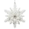 ORN WHITE SNOWFLAKE 5.25″ W/ JEWEL & GLTR.