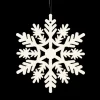 ORN WHITE SNOWFLAKE 4″ W/ WHT GLTR