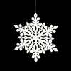 ORN WHITE SNOWFLAKE 6″ W/ WHT GLTR