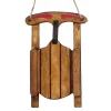 ORN WINTER WOODEN SLED 4″ BROWN/NAT