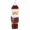 ORN WOODEN BLOCKS 5.5″ RED SANTA