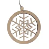 ORN WOODEN DISC SNOWFLAKE 6″ NATURAL
