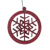 ORN WOODEN DISC SNOWFLAKE 6″ RED