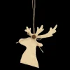 ORN WOODEN MOOSE HEAD 6.25″ BEIGE FUR W/BELL