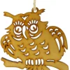 ORN WOODEN OWL 4″ NATURAL W/ENGRAVED CENTRE