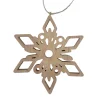 ORN WOODEN SNOWFLAKE 6″ BROWN/NATURAL