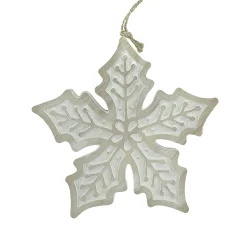 ORN WOODEN SNOWFLAKE 5.5″ NATURAL/WHITEWASHED