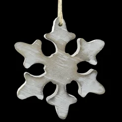 ORN WOODEN SNOWFLAKE 4.25″ WHITE WASHED