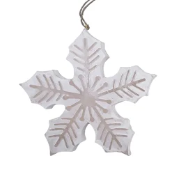 ORN WOODEN SNOWFLAKE 5.5″ WHITEWASHED/NATURAL
