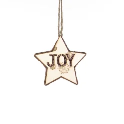 ORN WOODEN STAR 4.75″ NATURAL JOY