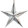 ORN WOODEN STAR HANGING DECOR 9″ WHITE WASHED
