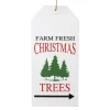 ORN WOODEN TAG 5″WHITE W/ GREEN TREE