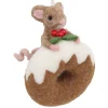 ORN WOOL BAKERY MOUSE 3.5″ BROWN/WHITE ON A DONUT