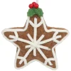 ORN WOOL BAKERY STAR COOKIE 4.5″ BROWN/WHITE