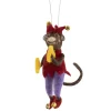 ORN WOOL MONKEY 4.75″ W/ RED VEST & SYMBOLS