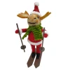 ORN WOOL MOOSE SKIING 5″ RED/GREEN