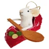 ORN WOOL MOUSE 5″ IN A BOAT ROWING