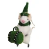 ORN WOOL MOUSE 6″ W/ GREEN BAG 6″