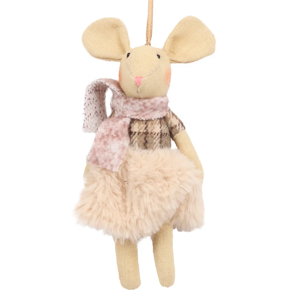 ORN WOOL MOUSE FUR FABRIC 6″ CREAM/NATURAL