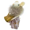 ORN WOOL MOUSE HOLDING GIFT BOX 4.5″ PINK/ROSE GOLD