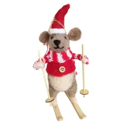 ORN WOOL MOUSE 6″SKIING