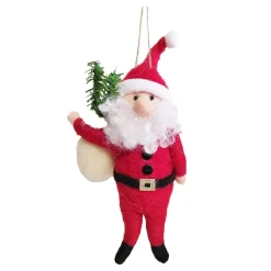 ORN WOOL SANTA 5.5″ WITH GIFT BAG