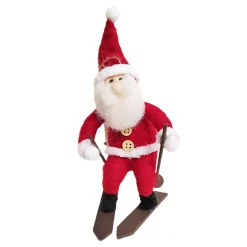 ORN WOOL SKING SANTA 6.5″H